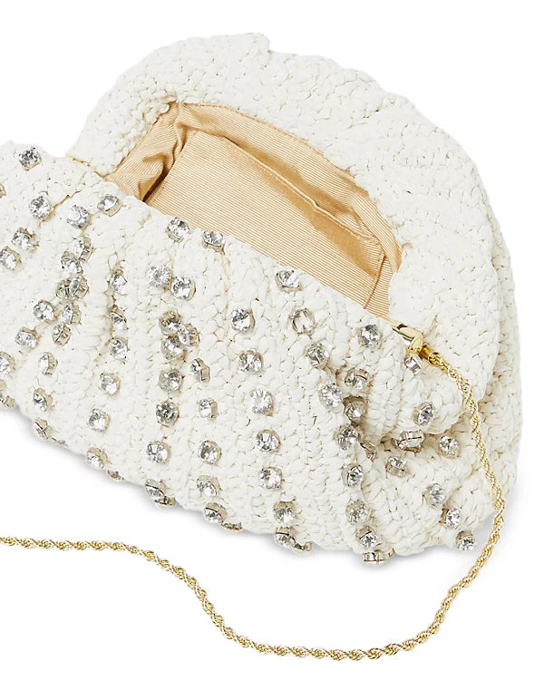 Sadie Embellished Raffia Clutch Bag