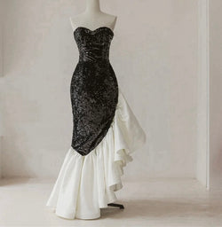 Elenor Sequin Ruffled Gown