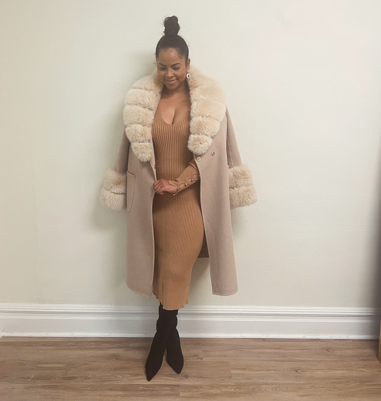 Lavania Fur Belted Coat