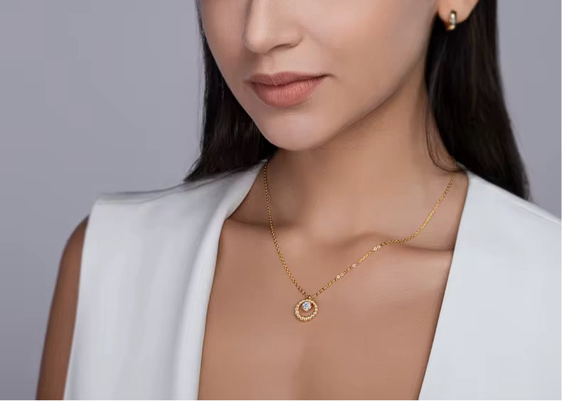 Calais Beaded Solitaire pendant