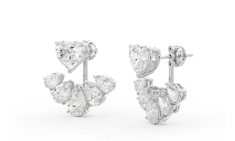 Front-Back Teardrop & Heart Earrings