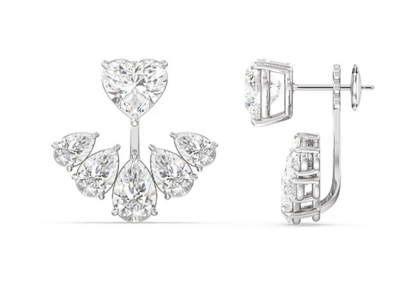 Front-Back Teardrop & Heart Earrings