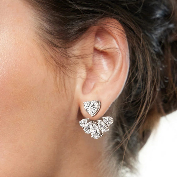 Front-Back Teardrop & Heart Earrings