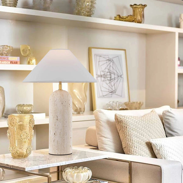 Cyra Travertine Table Lamp
