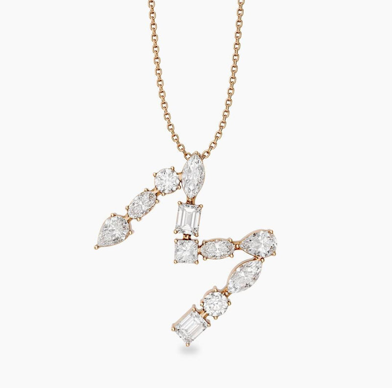 Fancy Multi-Shape Initial Pendant