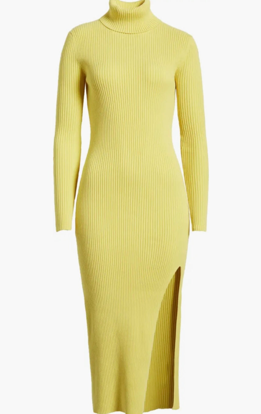 Ashli Hi-Slit Sweater Dress