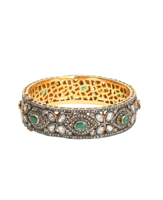 Diamond Pave Emerald Bracelet