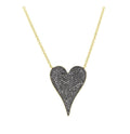 Black Pave’ Heart Pendant Necklace