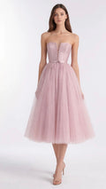 Maci Corsette Tulle Midi Dress