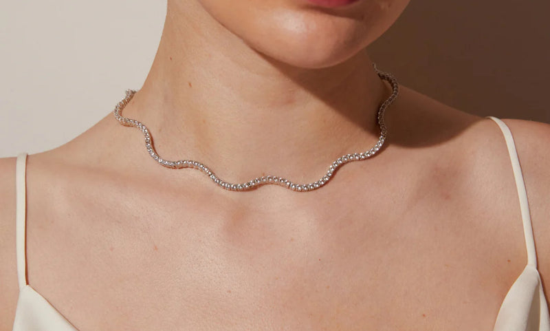 Fancy Scalloped Tennis Necklace