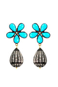 Turquoise Flower Diamond Earrings