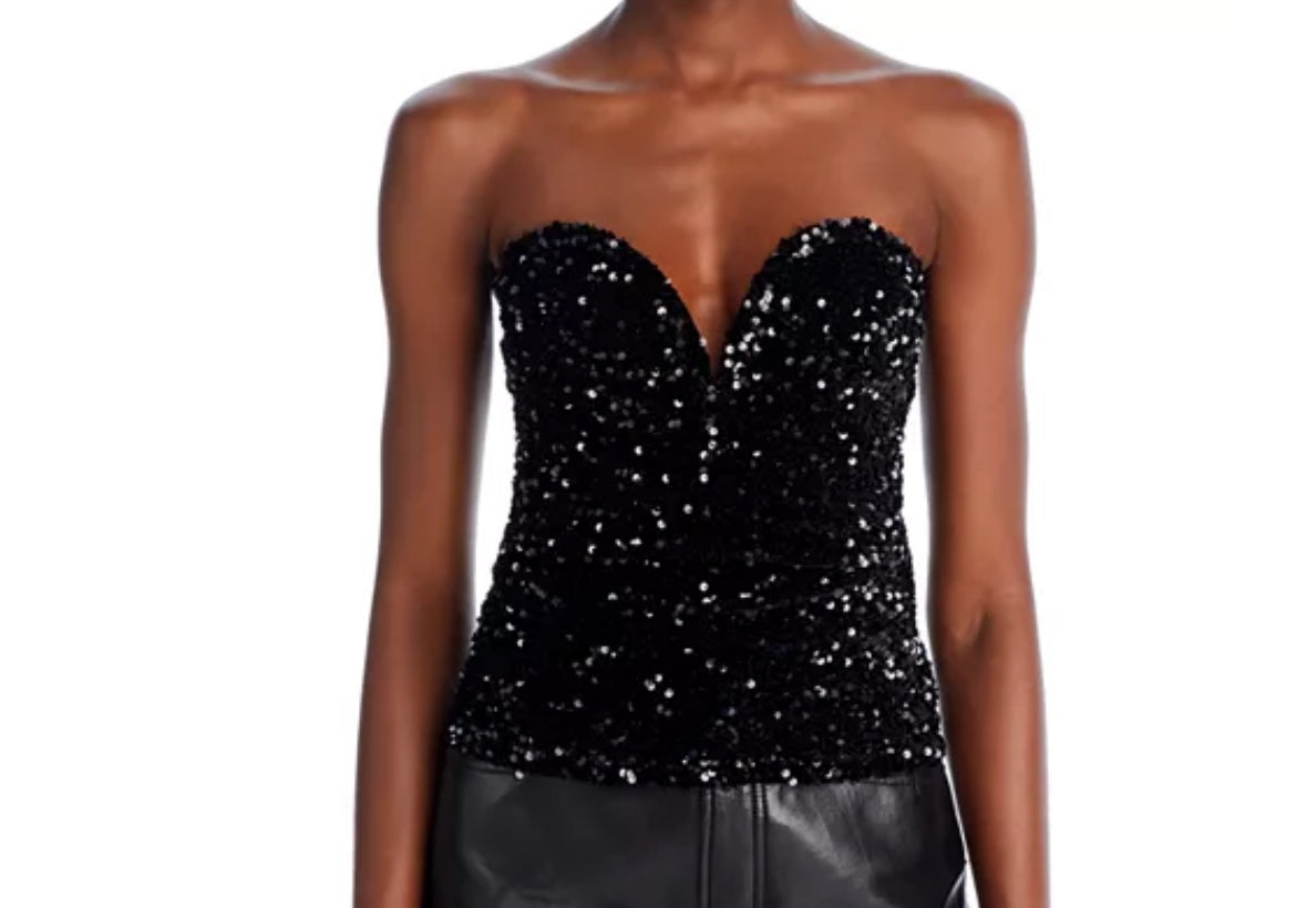 Tatiana Sequin Bustier Top