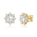 Round Cluster Stud Earrings