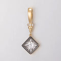 Helena Georgian Style Bezel Set Princess Cut Pendant