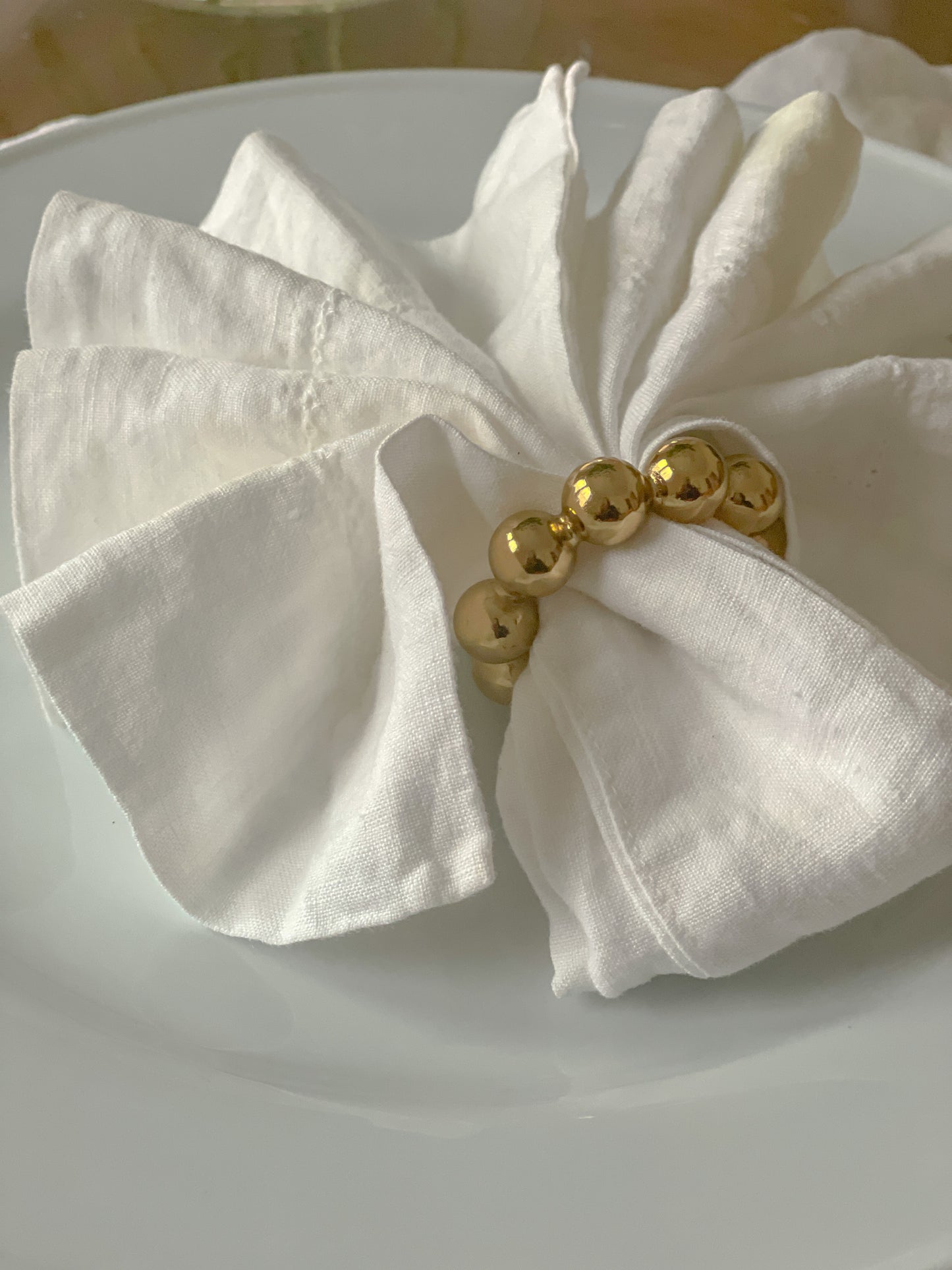 Quinn Brass Beaded Napkin Ring