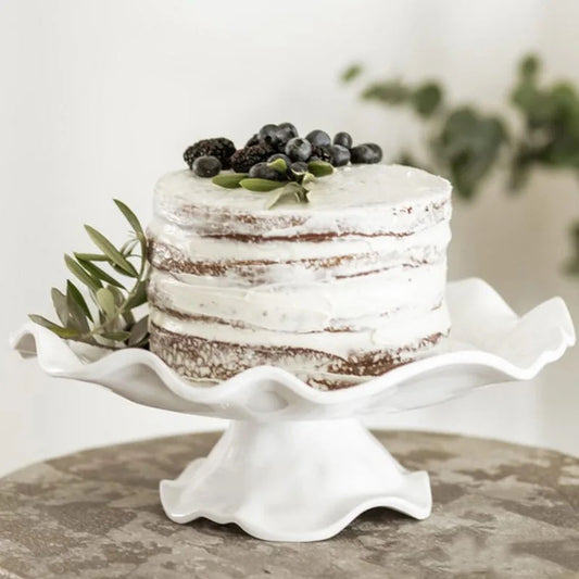 Madeleine Ruffle Footed Cake Platter