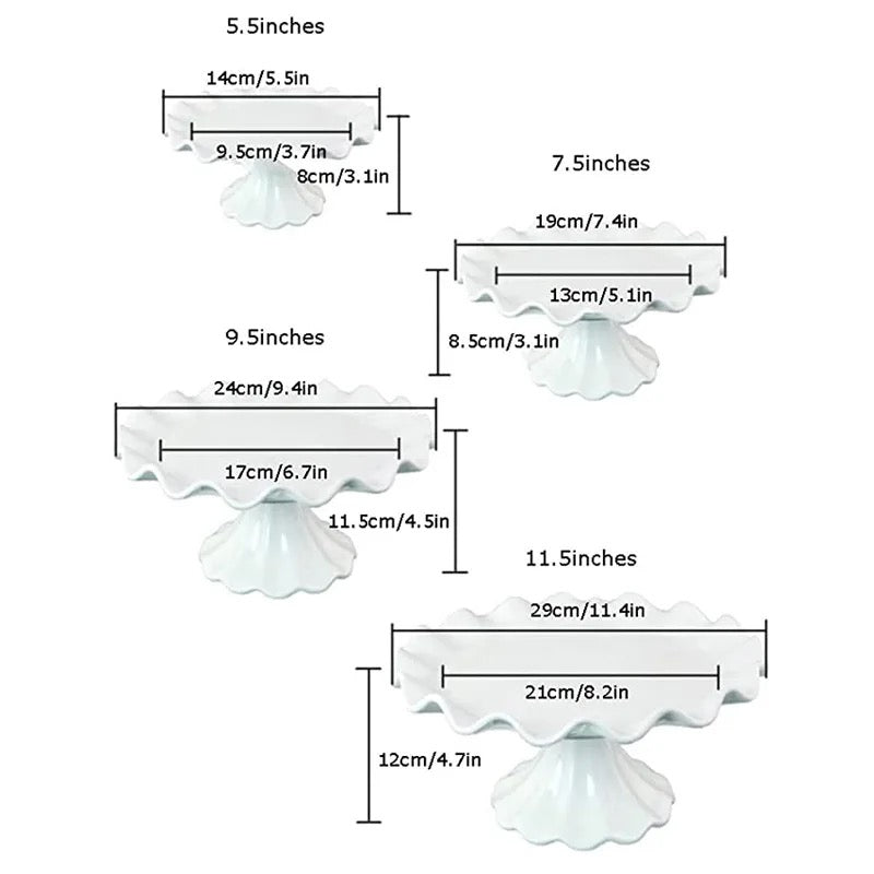 Madeleine Ruffle Footed Cake Platter