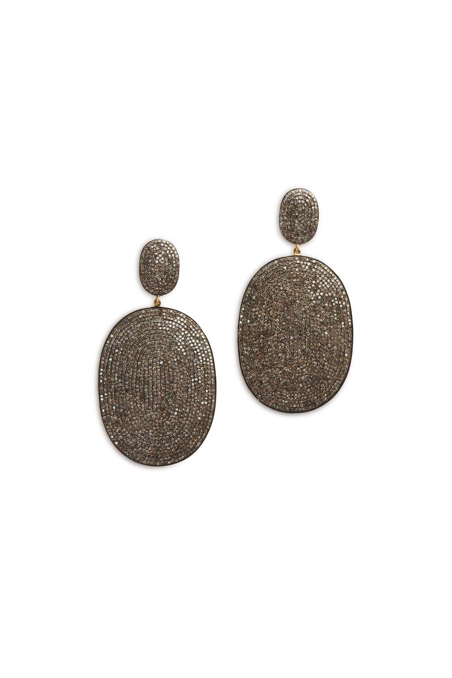 Diamond Oval Pave Earrings