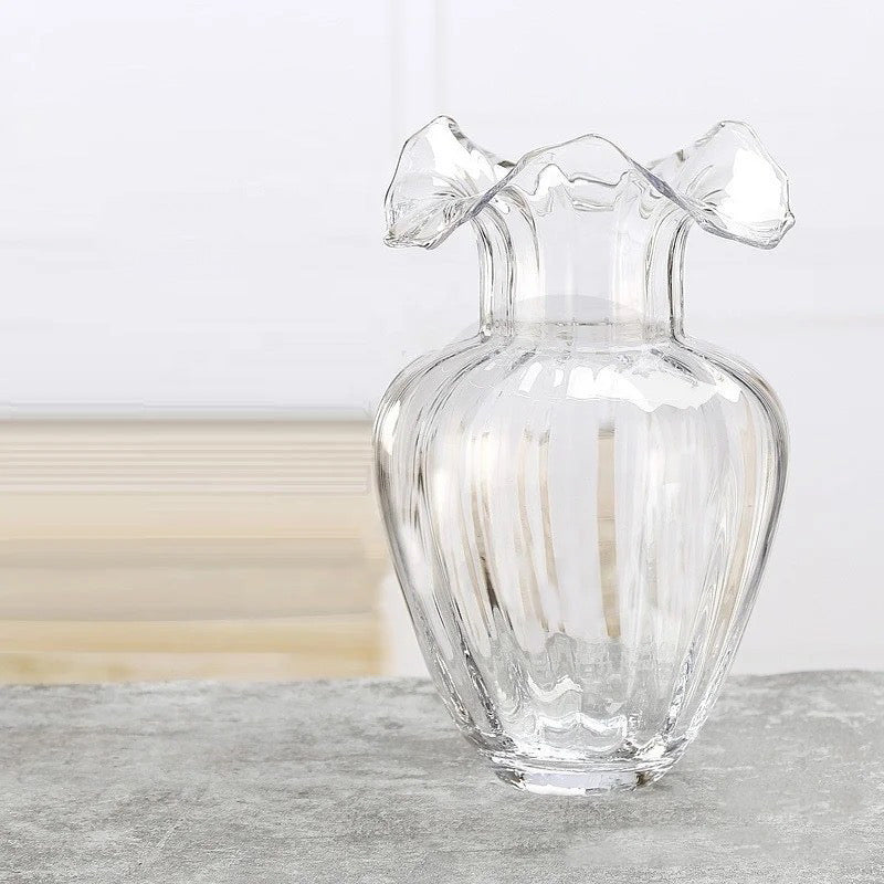 Tuscany French Tulip Clear Fluted Vases