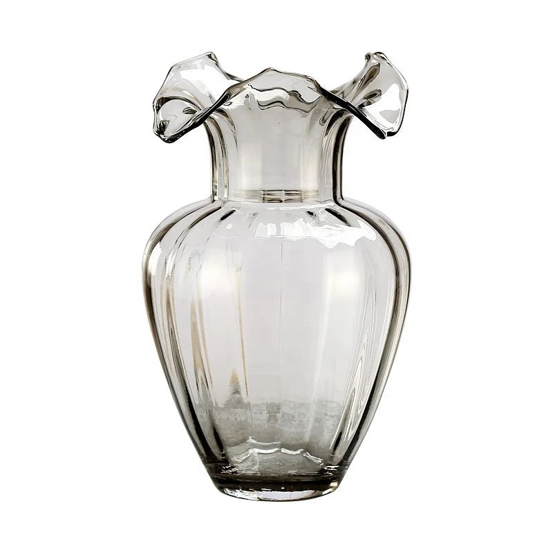 Tuscany French Tulip Clear Fluted Vases