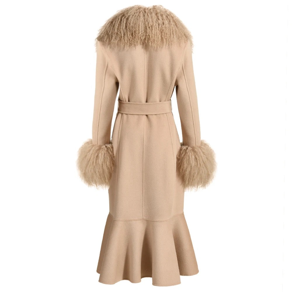 Freya Mongolian Fur Belted Coat