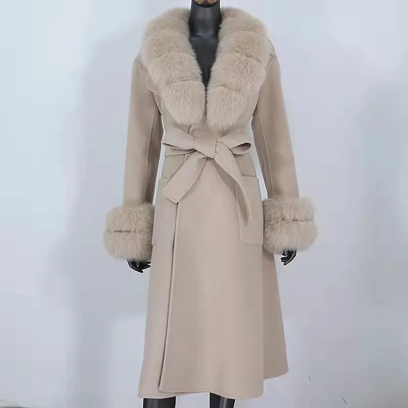 Lavania Fur Belted Coat