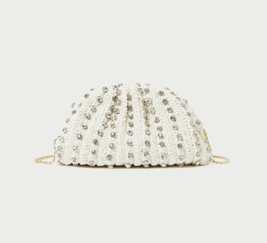 Sadie Embellished Raffia Clutch Bag