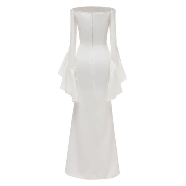 Olga Flounced Sleeve Dress