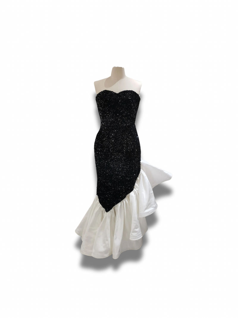 Elenor Sequin Ruffled Gown