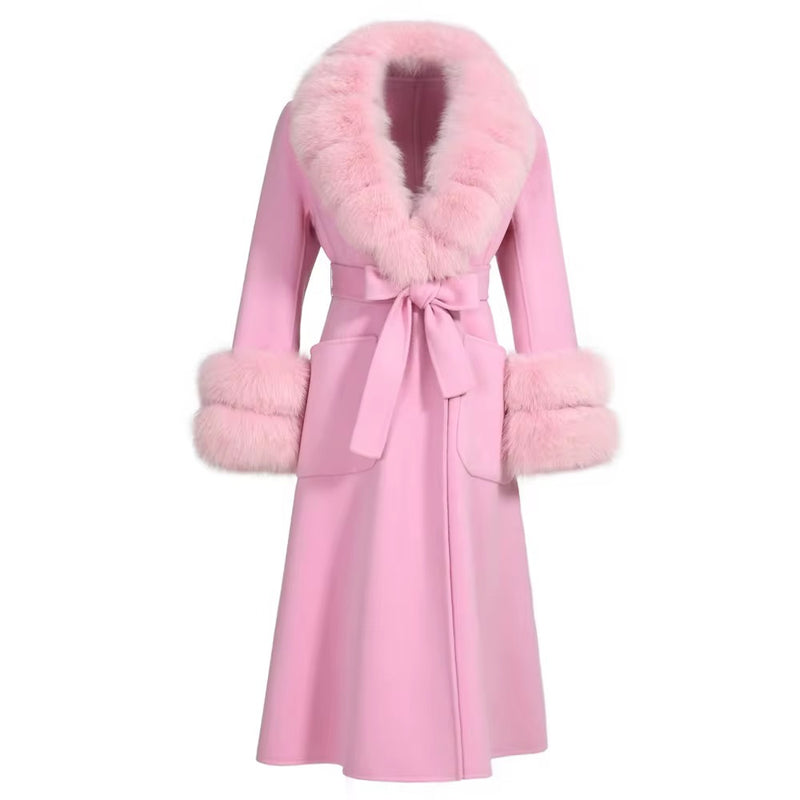 Lavania Fur Belted Coat