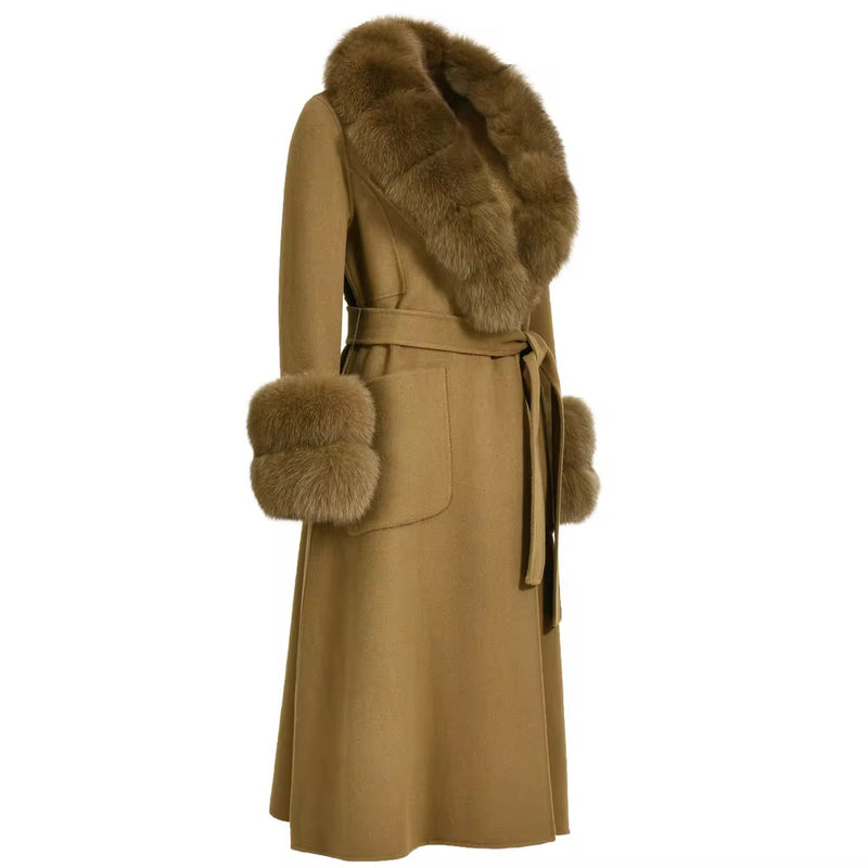 Lavania Fur Belted Coat
