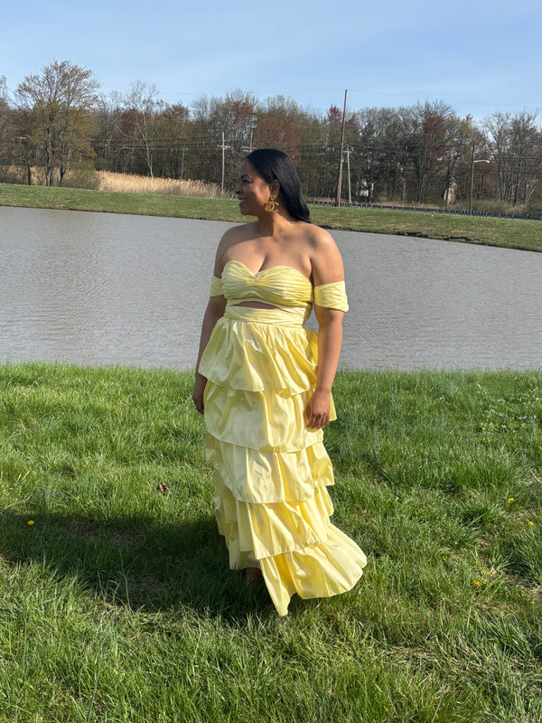 Giselle Tier Layered Two Piece Skirt Set