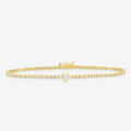 Fancy Single Bezel Set Heart Tennis Bracelet