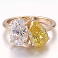 Two-Stone Fancy Oval-Pear Engagement Ring
