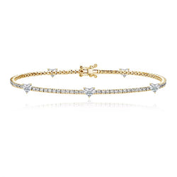 Fancy Five Heart Tennis Bracelet