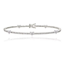Fancy Five Heart Tennis Bracelet