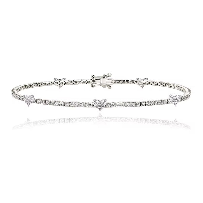 Fancy Five Heart Tennis Bracelet