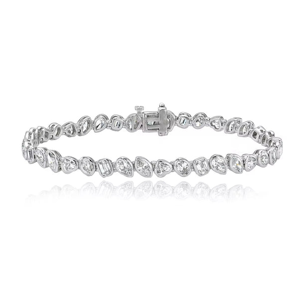 Fancy Bezel Set Multi-Shape Tennis Bracelet