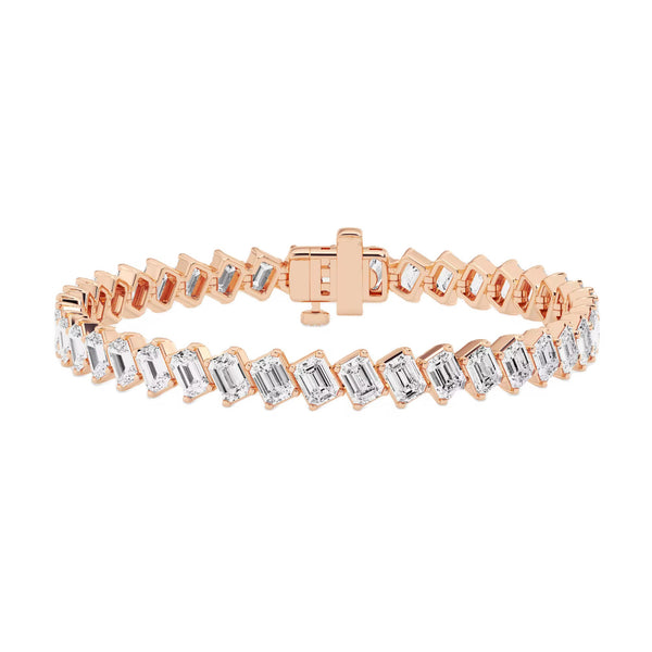 Fancy Emerald Cut Bezel Set Tennis Bracelet