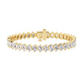 Fancy Slanting Emerald Cut Bezel Set Tennis Bracelet