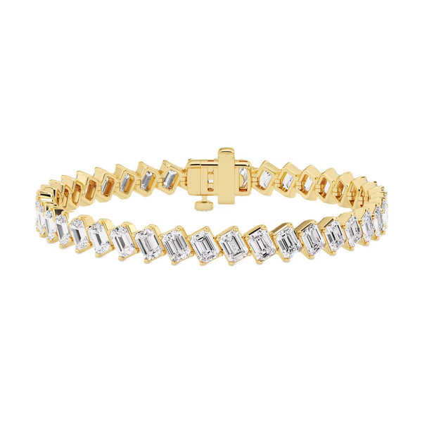 Fancy Emerald Cut Bezel Set Tennis Bracelet