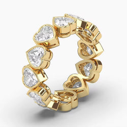 Fancy Bezel Set Heart Two-Way Eternity Band