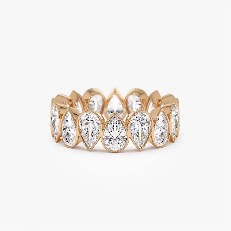 Fancy Bezel Set Teardrop Two-Way Eternity Band