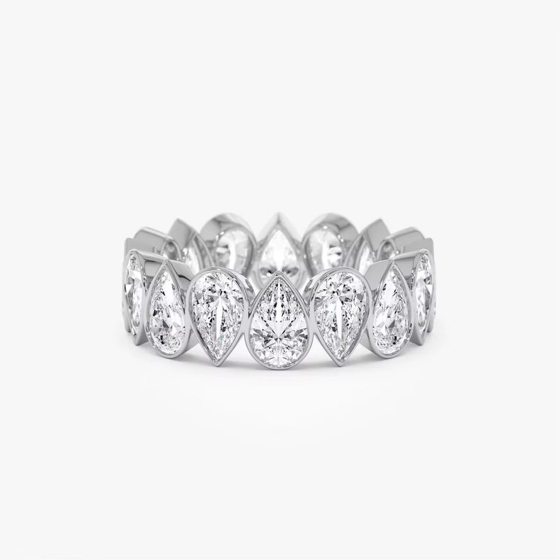Fancy Bezel Set Teardrop Two-Way Eternity Band