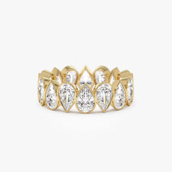 Fancy Bezel Set Teardrop Two-Way Eternity Band