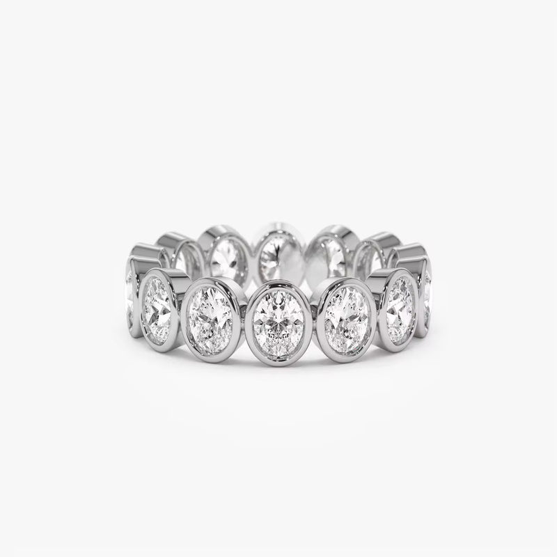 Fancy Oval Bezel Set Eternity Band