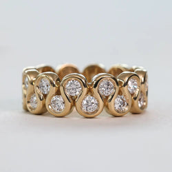 Fancy Round Double Row Eternity Band