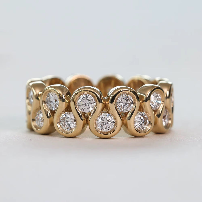 Fancy Round Double Row Eternity Band