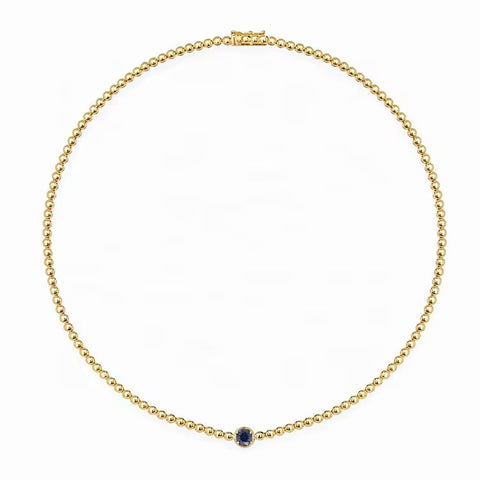 Calais Beaded 5MM Solitaire Necklace