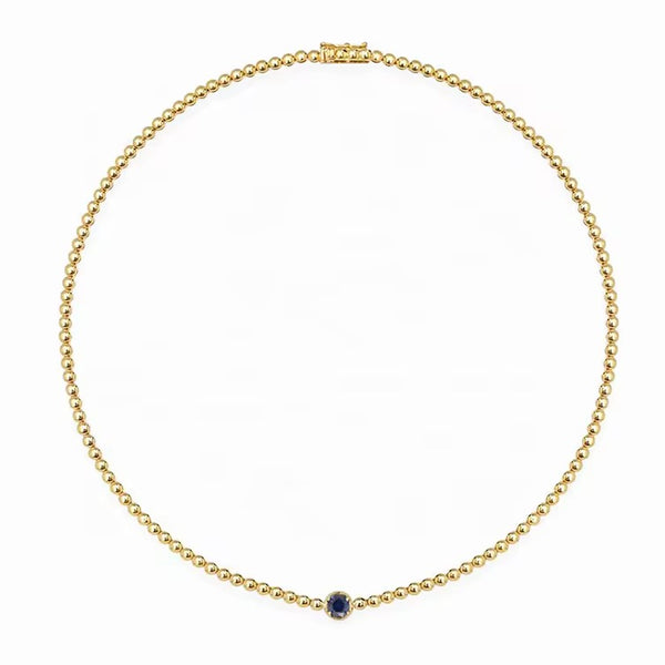 Calais Beaded 5MM Solitaire Necklace